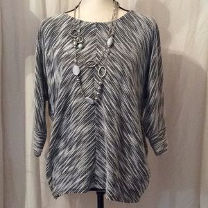 Alfani Black and White Knit Pullover